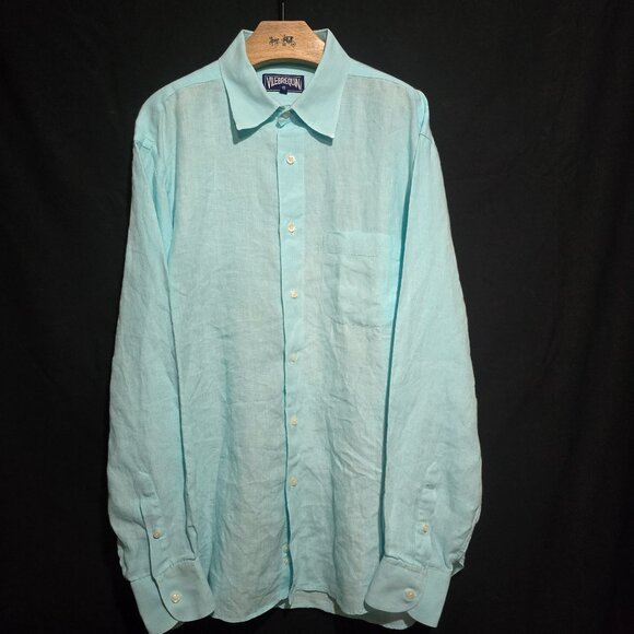 Vilbrequin 100% Linen Men's LS BF Shirt - L.Blue - Sz XL* - Picture 1 of 4